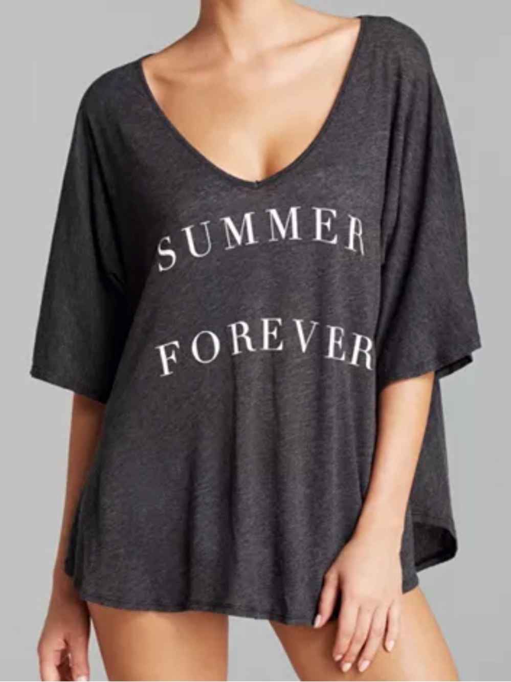 WildFox Summer Forever Black Oversized Sheer Swim Cover XS Vacation Resortwear